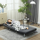 Poltrona Letto Singolo 3 in 1 75x70x75 cm in Tessuto Effetto Lino Grigio Scuro   
