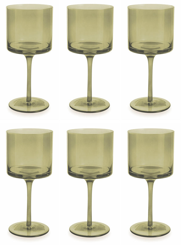 acquista Set 6 Calici Ø8,2x20 cm in Vetro Villa d'Este Home Tivoli Cala Jondal Gialli