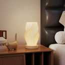 Lampada da Tavolo Ondulata a 3 Tonalità Ø12x20 cm con presa USB in ABS e Caucciù Bianco  