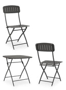Set Tavolo e 2 Sedie da Giardino in Acciaio Yvonne Antracite