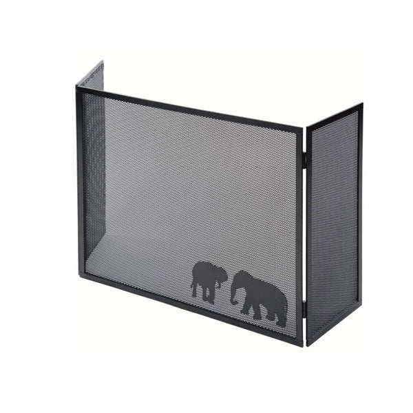 sconto Parascintille con Antine 100x50 cm Decorazione Elefante in Ferro Verniciato Grigio Martellato