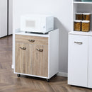 Carrello da Cucina 60x40x77 cm in Legno Bianco e Rovere