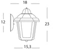 Lampada Applique Lunga Vetro Chiaro Colore Nero per Esterno Linea Mignon Sovil