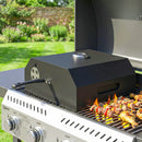 Mini Forno per Pizza da Barbecue 53x40x18,5 cm con Pietra in Cordierite e Termometro in Metallo Nero      