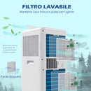 Condizionatore Portatile 1250W 35,5x35x70 cm con 5 Modalità e Timer 24h Bianco