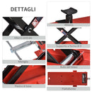 Cavalletto Alzamoto a Forbice 49,5x31x19-53 cm Regolabile in Metallo Rosso