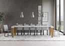 Consolle Allungabile 90-300x40x77 cm in Nobilitato Bianco e Marrone