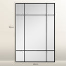 Specchio da Parete Stile Finestra 90x60 cm con Montaggio Verticale e Orizzontale in Vetro Nero      