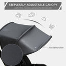 Passeggino Triciclo per Bambini Pieghevole con Seggiolino Reversibile Nero