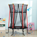 Tappeto Elastico per Bambini Ø163.5x190 cm con Ingresso a Cerniera e Pali Imbottiti Rosso   