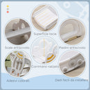 Scivolo per Bambini 18-36 Mesi 157x46.5x80 cm a Tema Spaziale con Scale Antiscivolo in PE e PP Grigio e Bianco   