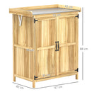 Armadietto da Esterno 74x43x88 cm Capanno Porta Attrezzi con Mensola con 2 Ante in Legno Color Legno      