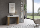 Consolle Allungabile 90-300x40x77 cm in Nobilitato Bianco e Marrone
