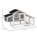 Pollaio Gabbia per Galline da Esterno 176,5x65,5x100 cm con Area Aperta Recitanta Grigio