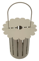 Lanterna Saturno Tortora Ø24x43 cm in Metallo e Vetro Grigio tortora      