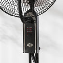 Ventilatore Nebulizzatore Regolabile 3 Velocità 44,5x38,5x120 cm con Telecomando in Metallo e Plastica Nero  