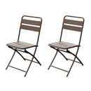Set 2 Sedie Pieghevoli da Giardino 44x54x85 cm in Ferro Bronzo 