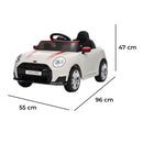 Macchina Elettrica per Bambini Licenza Ufficiale Mini Cooper S Cabrio 12V Sedili in Pelle e Telecomando Bianco