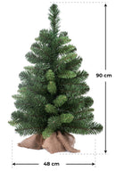 Mini Albero di Natale Artificiale 90 cm 118 Rami Verde
