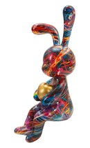 Decorazione Coniglietto Psyco 8x10x23 cm in Resina Multicolor      