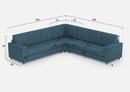 Divano Angolare 7 Posti 286x286x85 cm Marrak in Tessuto Avio