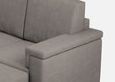 Divano 3 Posti con Pouf 208x155x85 cm Marrak in Tessuto Grigio