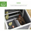 Pollaio Gabbia per Galline da Esterno 176,5x65,5x100 cm con Area Aperta Recitanta Grigio
