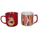 Set 2 Tazze Ø9,2x8,7 cm in Bone China VdE Tivoli 1996 Le cirque red