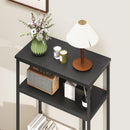 Consolle da Ingresso 55x30x81 cm a 3 Ripiani  in Metallo e Legno Nero  