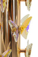 Lampada da Terra Gold Butterfly Ø45x157 cm in Ferro e Metallo e Tessuto e Vetro Oro e Bianco      