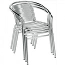 Poltrona Impilabile 56x55x74 h cm in Alluminio Grigio
