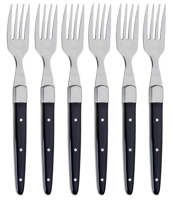 Set 6 Forchette in Acciaio Manico in Plastica Kiki Nero sconto