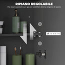 Armadietto a Specchio per Bagno 60x15x75 cm Struttura in MDF Nero   
