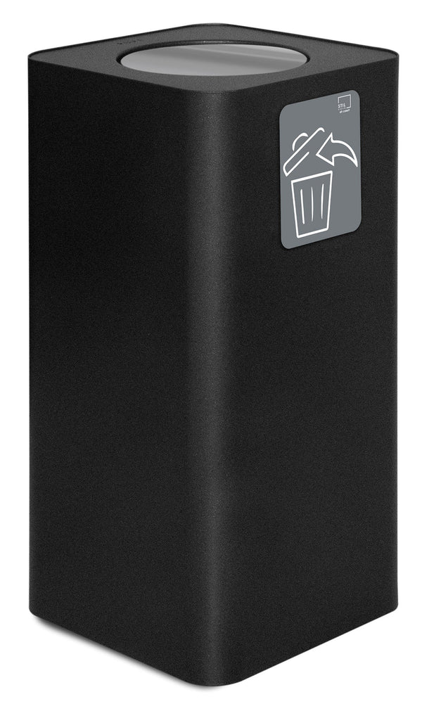 Pattumiera Per Raccolta Rifiuti 38x38xh80 cm In Acciaio Verniciato con Coperchio Basculante Nero online
