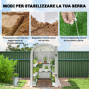 Serra da Giardino 123x187x189 cm con Scaffali a 2 Livelli e Porta Avvolgibile in Acciaio e PE Bianco      