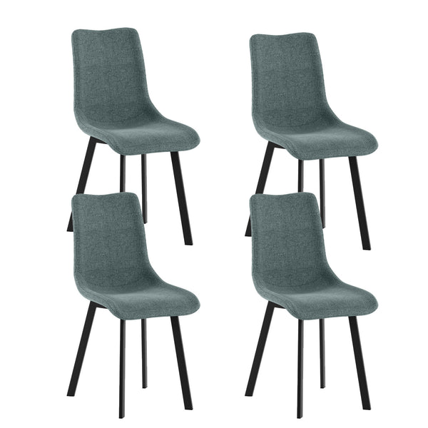 Set 4 Sedie Iris 45x56x86 cm in Tessuto Easy-Clean Acquamarina online