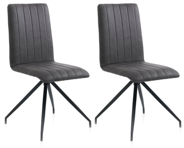 Set 2 Sedie 44x50x90,5 cm in Similpelle Grigio online