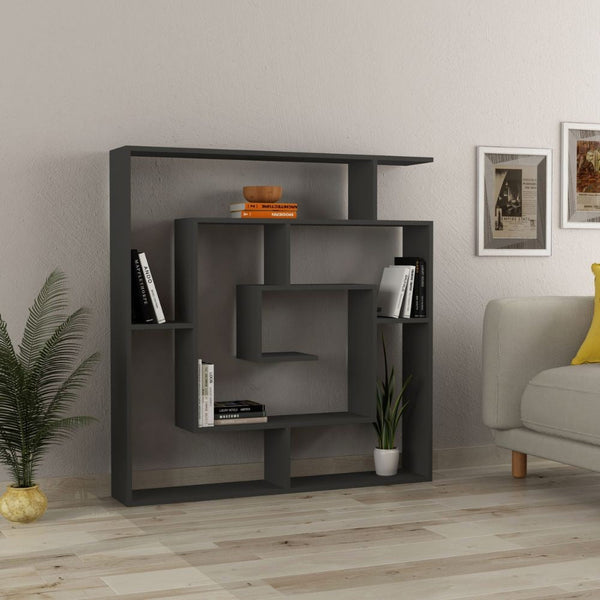 sconto Libreria Moderna 129x125x22 cm in MDF Labirent Antracite