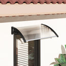 Pensilina da Esterni Impermeabile e Anti-UV 75x100x23 cm in PC PP e Alluminio Trasparente e Nero      