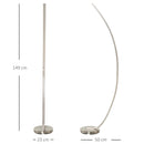 Lampada da Terra ad Arco a LED 3000K 50x23x149 cm in Acciaio e Allumino  Argento