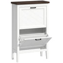 Scarpiera Country 60x26,5x96,7 cm con 2 Cassetti Ribalta in MDF Bianco      