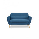 Divano 2 Posti Burton 147x79x86 h cm in Tessuto Blu