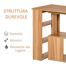 Scrivania Angolare Multiposizione con 5 Ripiani Legno 120x110x74,5 cm