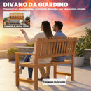 Panchina da Giardino 2 Persone 112x64x92 cm Seduta e Schienale a Doghe in Legno Acacia FSC Naturale      