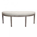 Panca Margi in Tessuto 125x45x48 h cm in Legno Beige
