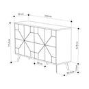 Madia 4 Ante 123x35x77,4 cm in MDF Dune Bianco Carrara