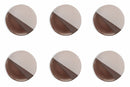 Set 6 Piatti Piani Ø27,5x2,5 cm in Gres Villa d'Este Home Tivoli Officina Bianco e Marrone