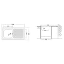 Lavello 50 series 100x50 cm 119 sinistro