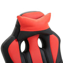 Sedia da Gaming Ergonomica in Similpelle Altezza Regolabile con Cuscino Nera e Rossa 