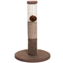 Tiragraffi a Colonna per Gatti con Pallina Marrone 30x30x46 cm 